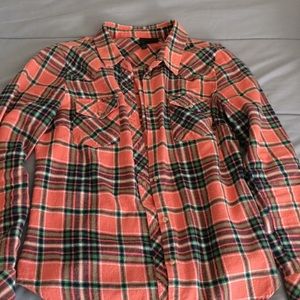 Tilly’s Pink Flannel Button Up